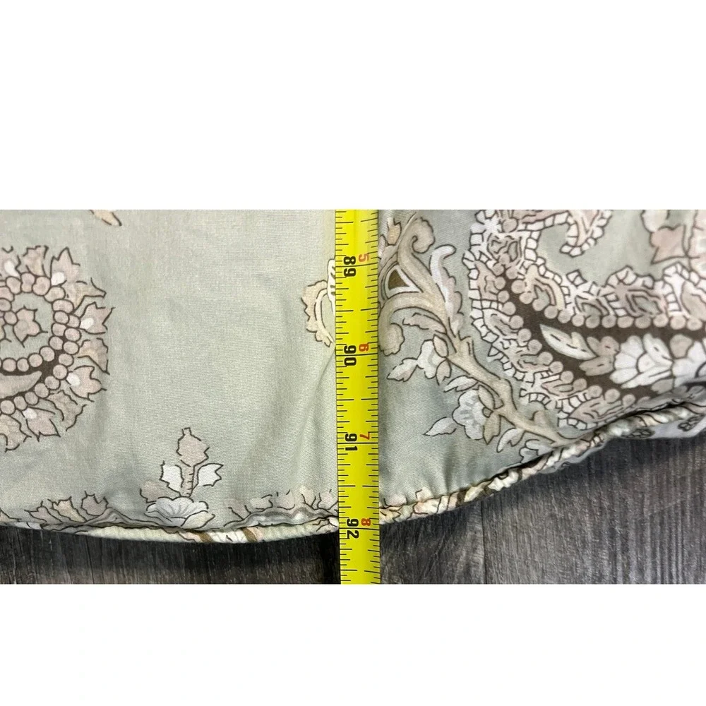 Ralph Lauren Home Comforter Set Full Queen  Green Paisley Cotton 3pc Reversible